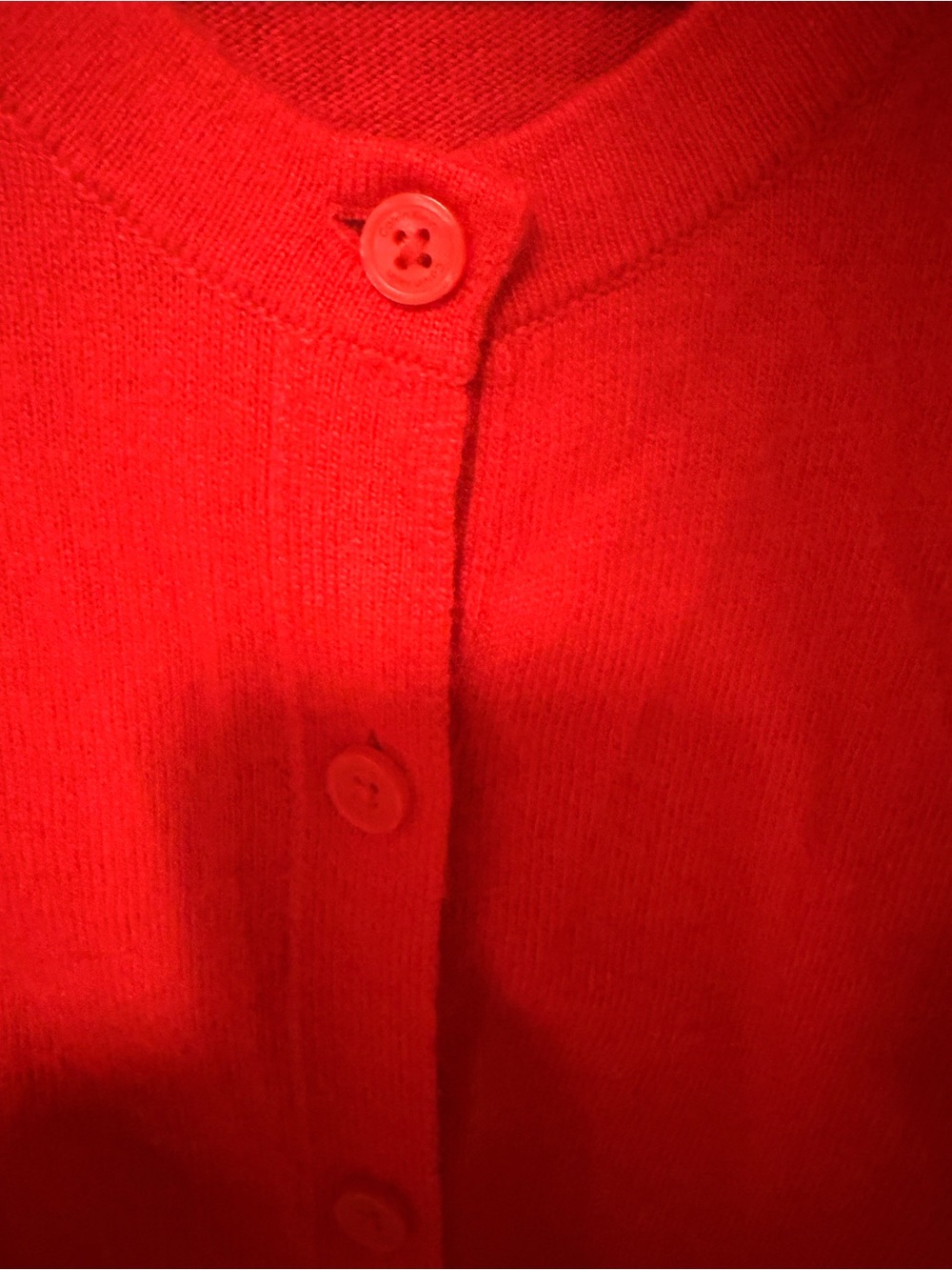 Calvin Klein Women's Red Button-Front Wool Blend Cardigan Sweater - Picture 4 of 6